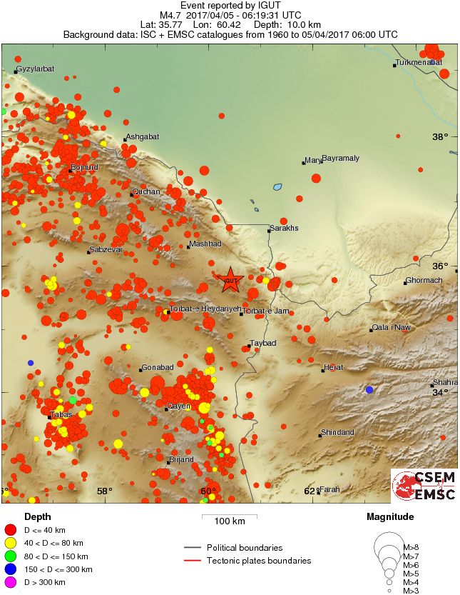 regional historical seismicity