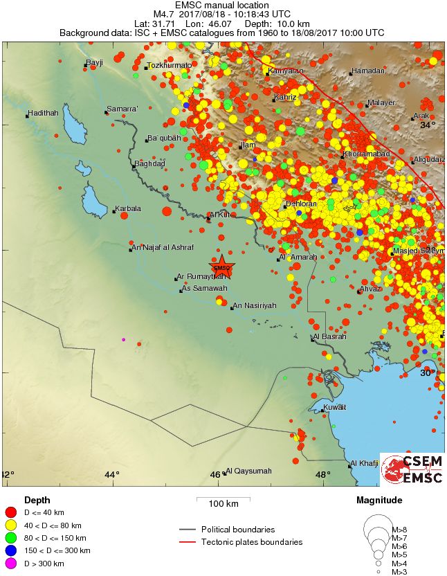 regional historical seismicity