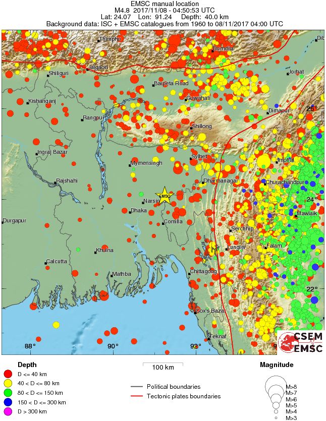regional historical seismicity