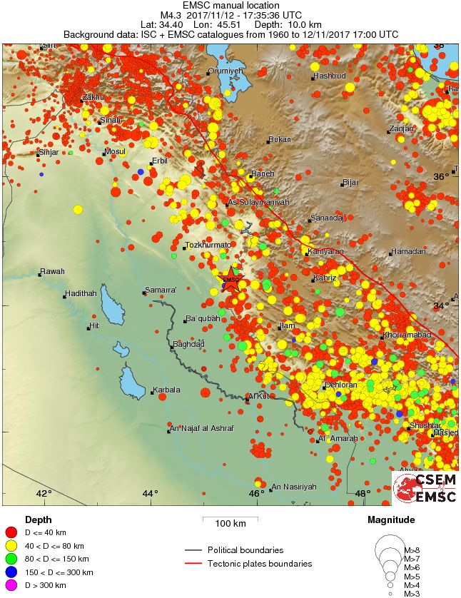 regional historical seismicity
