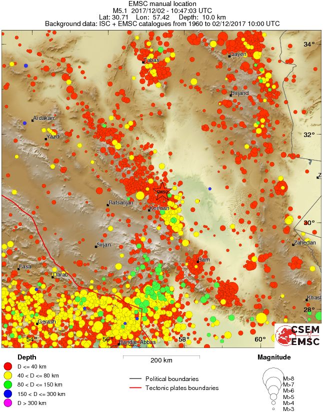 regional historical seismicity