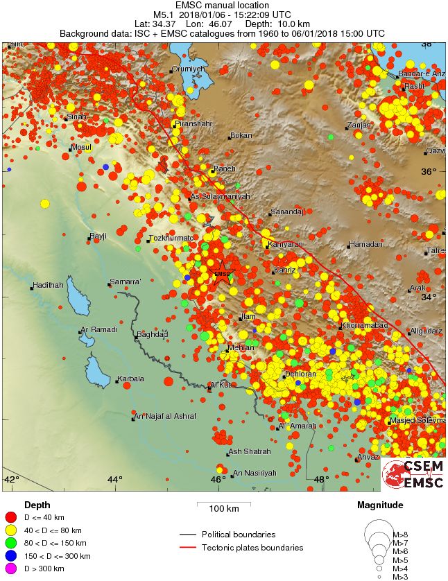 regional historical seismicity