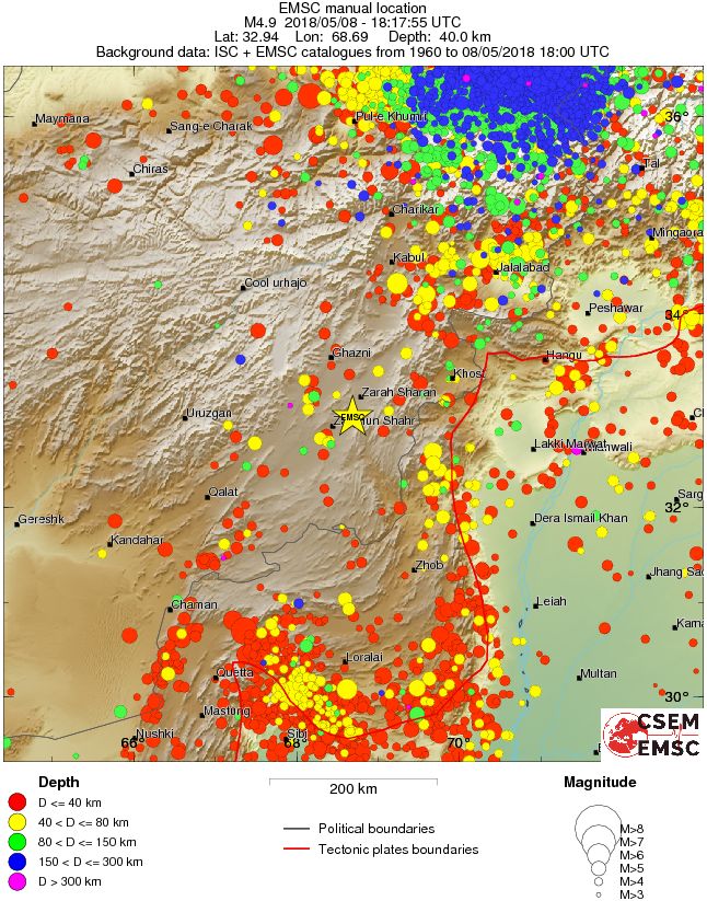 regional historical seismicity