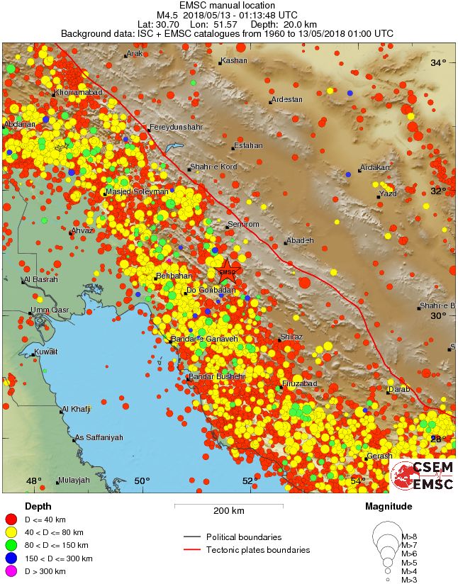 regional historical seismicity