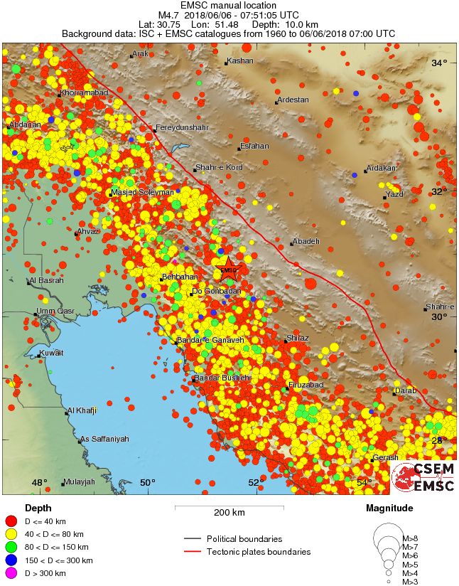 regional historical seismicity