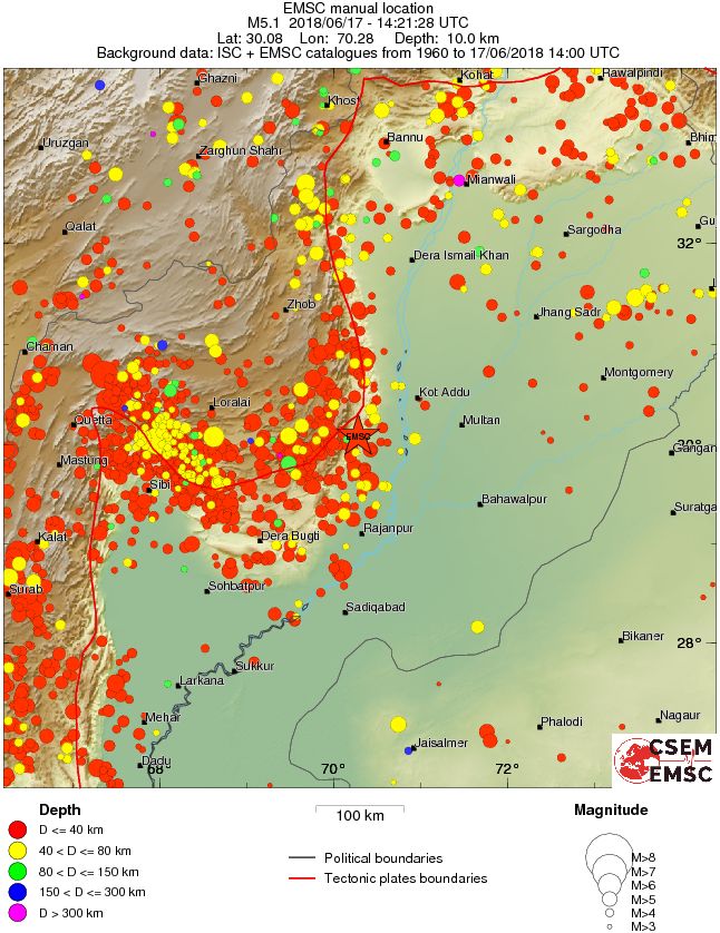 regional historical seismicity