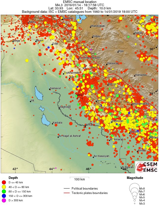 regional historical seismicity