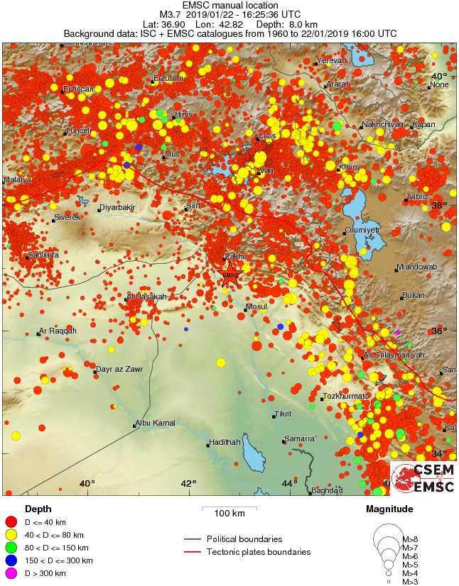 regional historical seismicity