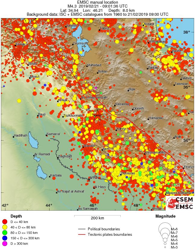regional historical seismicity