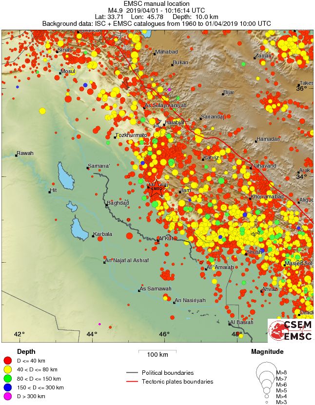regional historical seismicity