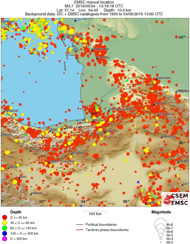 regional historical seismicity