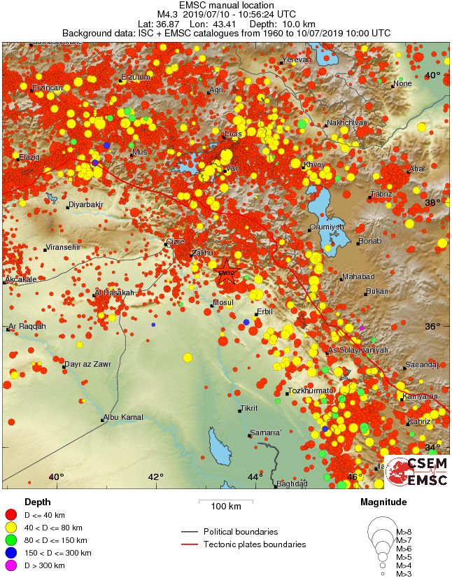 regional historical seismicity