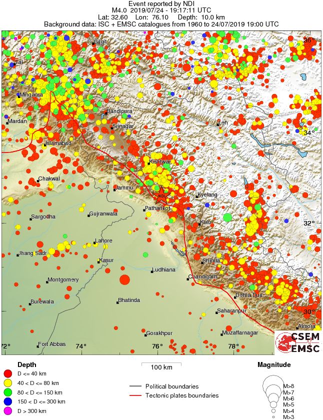 regional historical seismicity