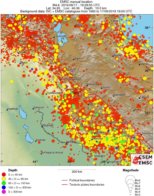 regional historical seismicity