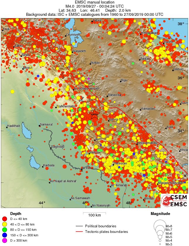 regional historical seismicity