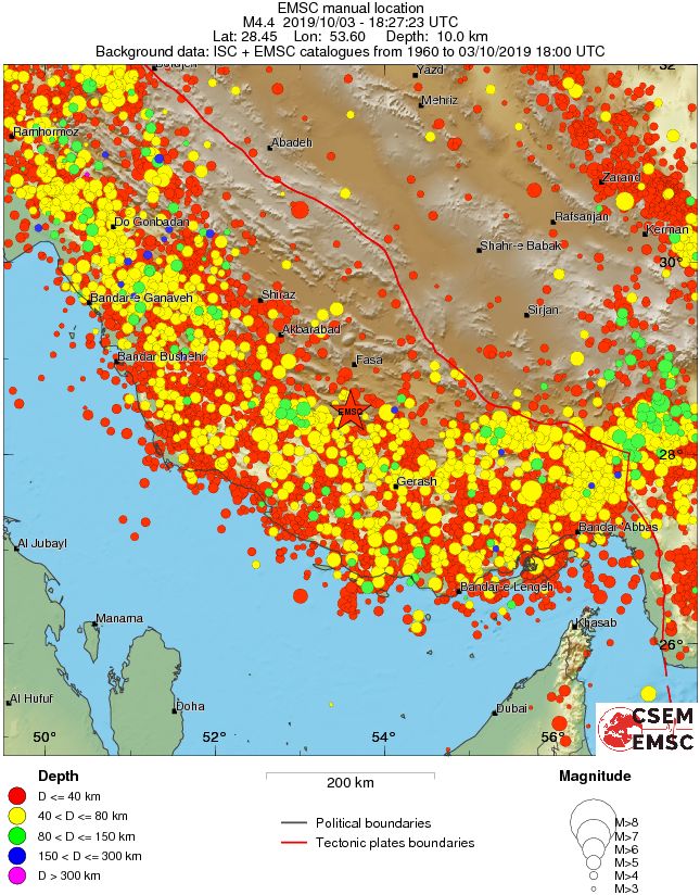 regional historical seismicity