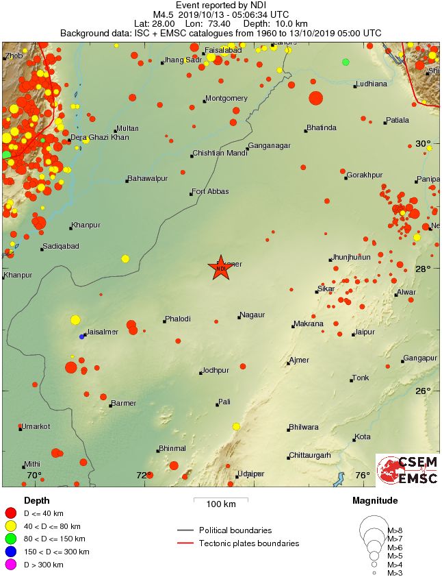 regional historical seismicity