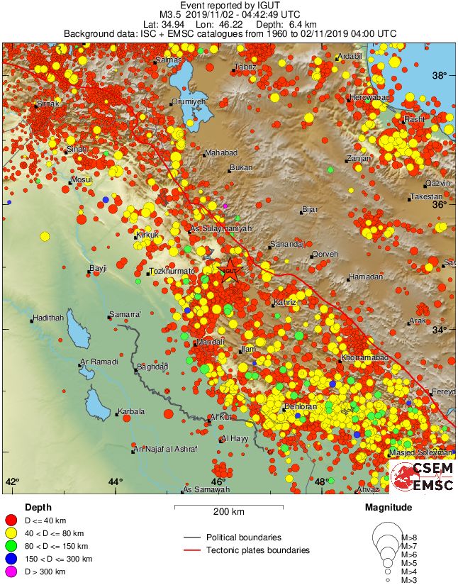 regional historical seismicity