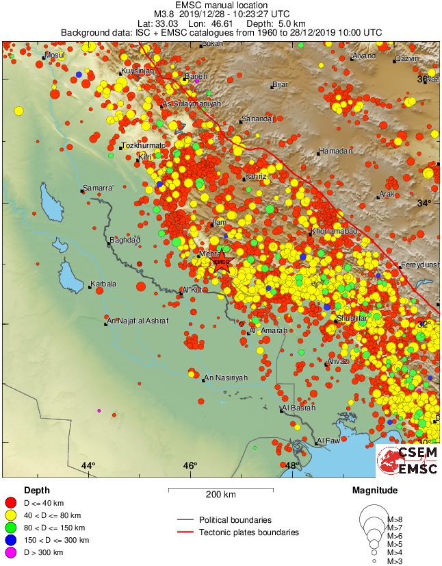 regional historical seismicity