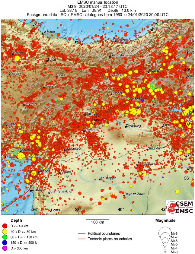 regional historical seismicity