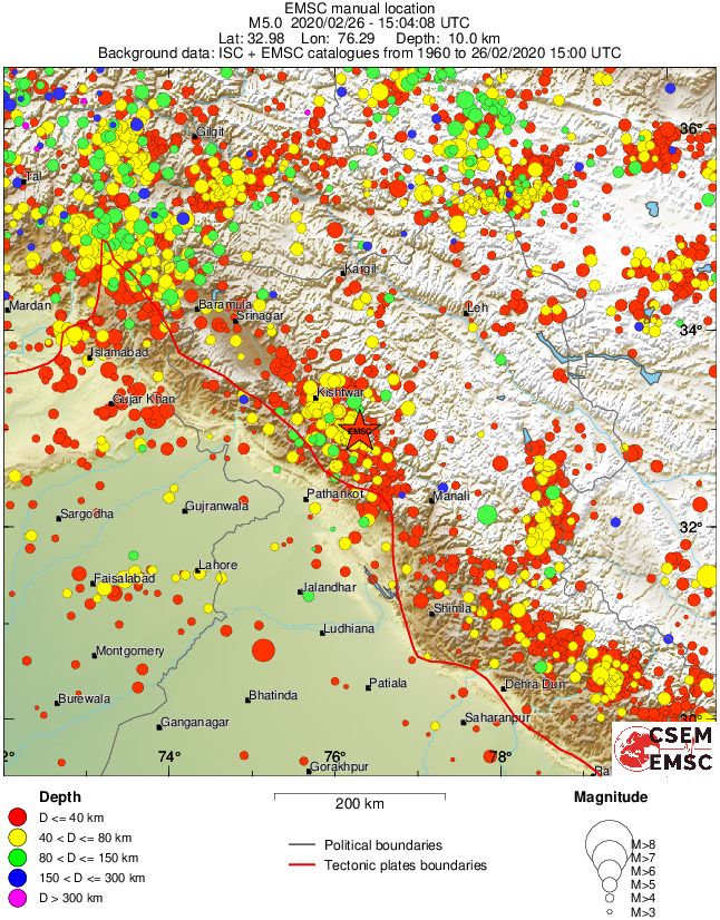 regional historical seismicity
