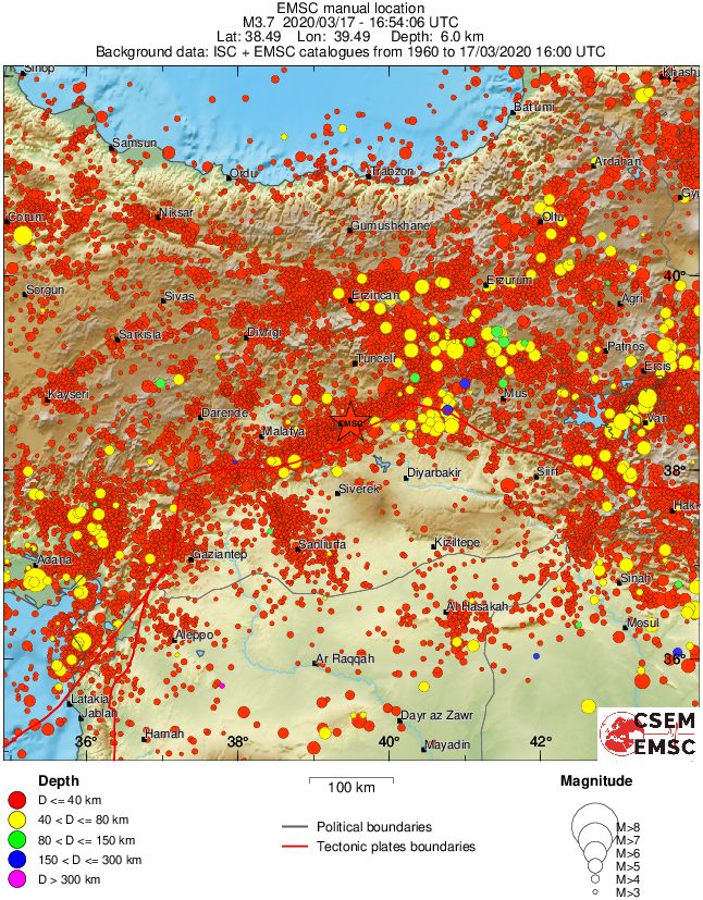 regional historical seismicity