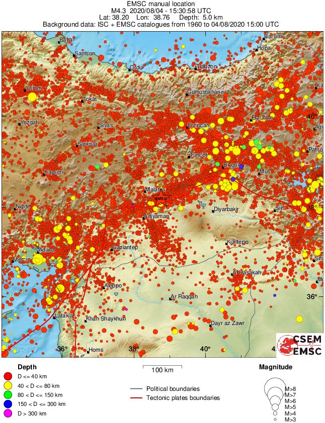 regional historical seismicity
