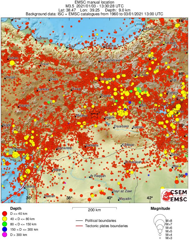 regional historical seismicity