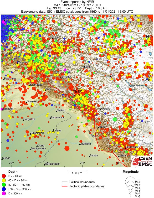 regional historical seismicity