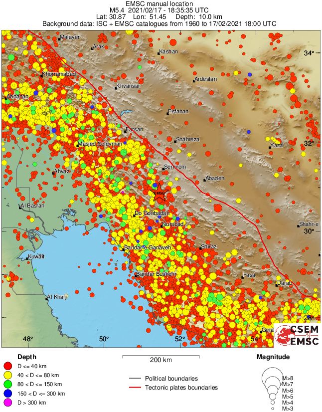 regional historical seismicity