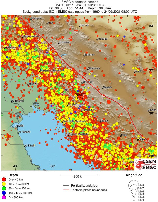 regional historical seismicity