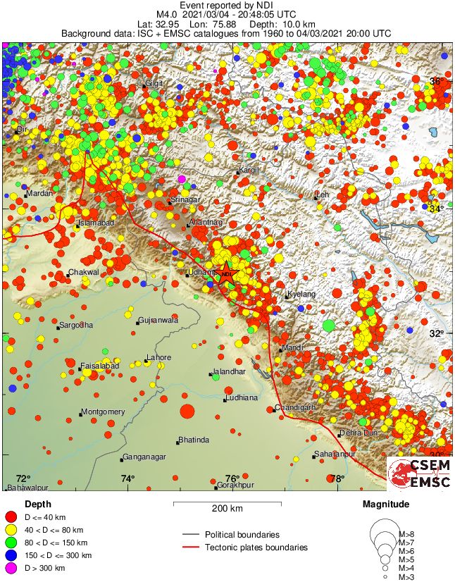 regional historical seismicity