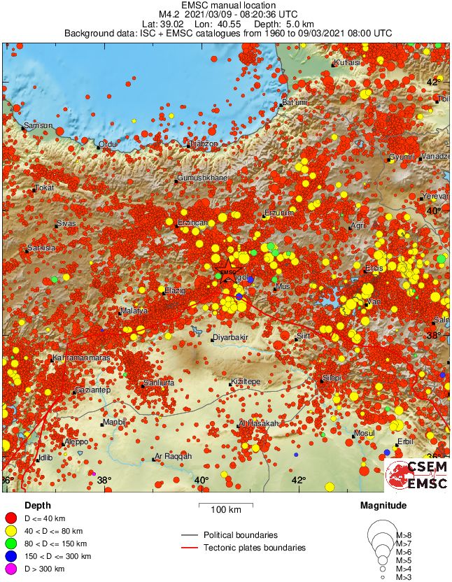regional historical seismicity