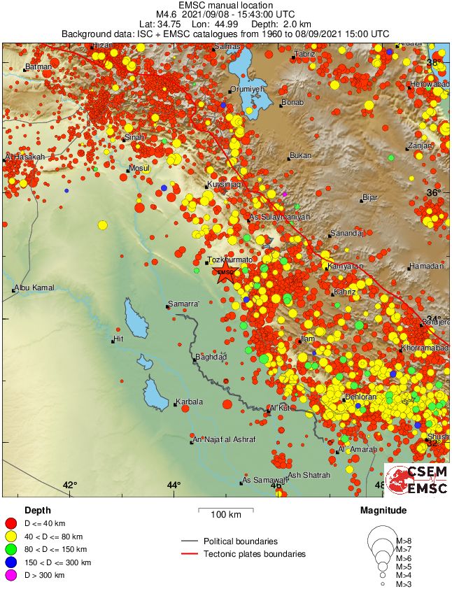 regional historical seismicity