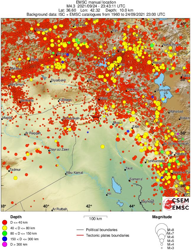 regional historical seismicity