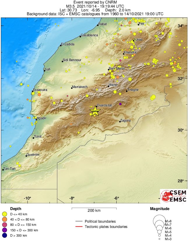 regional historical seismicity
