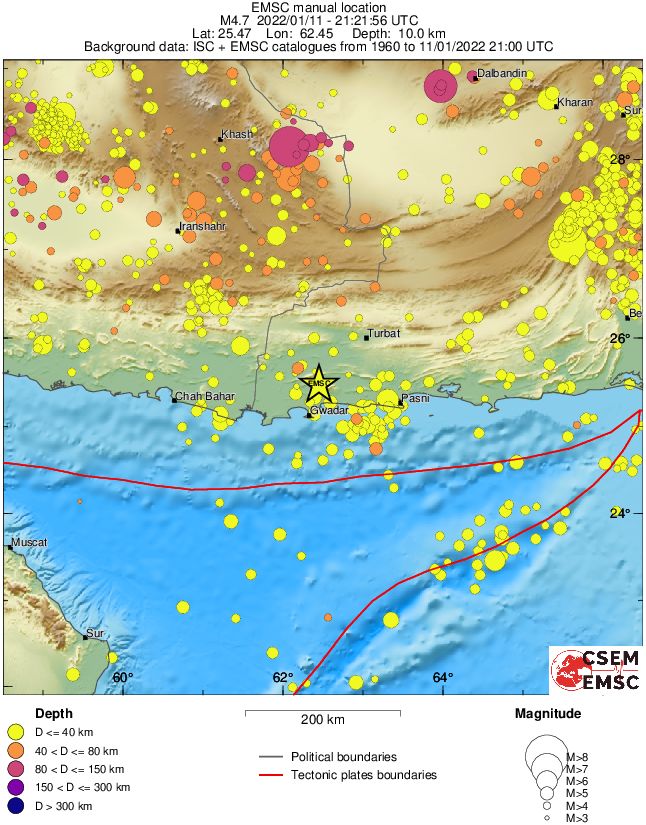 regional historical seismicity