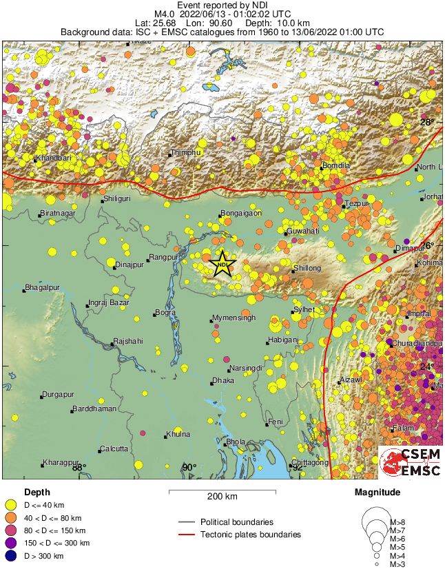 regional historical seismicity
