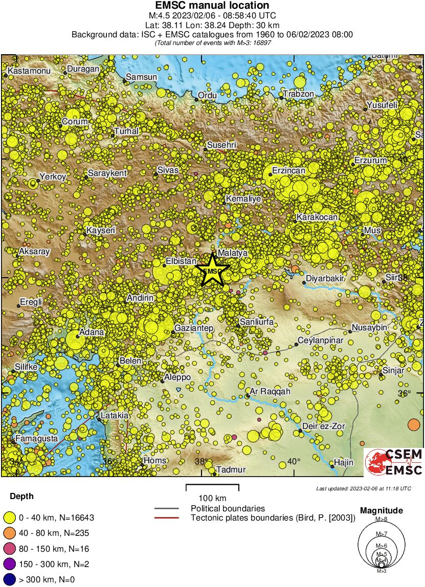 regional historical seismicity