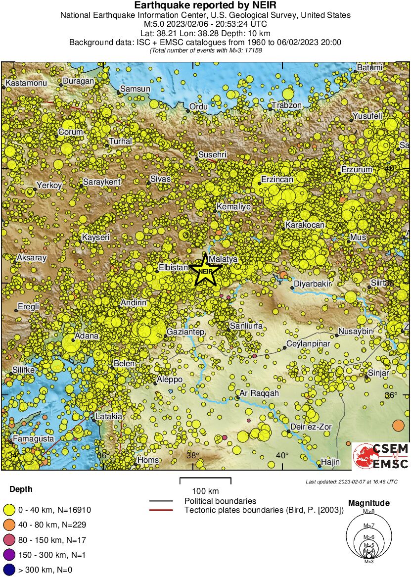 regional historical seismicity