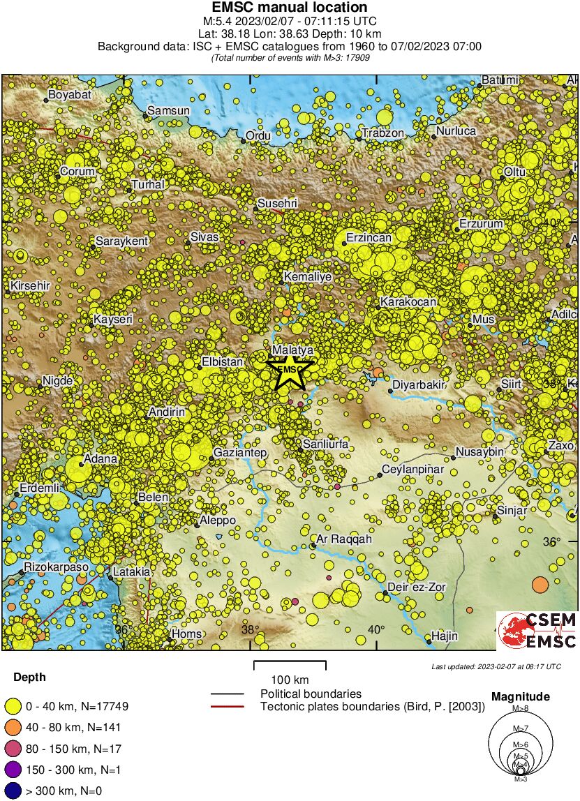 regional historical seismicity