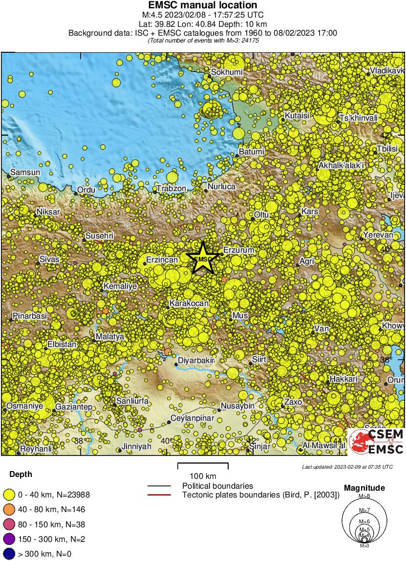 regional historical seismicity