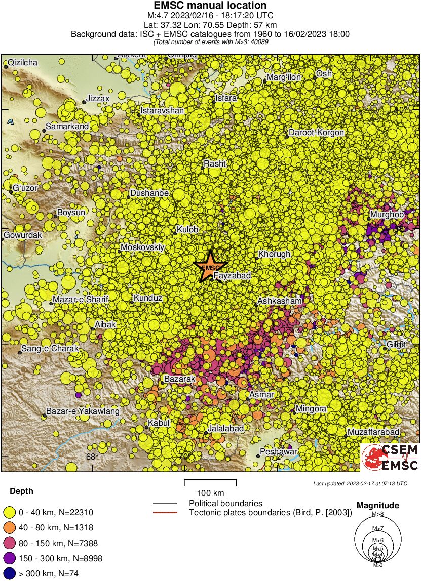regional historical seismicity