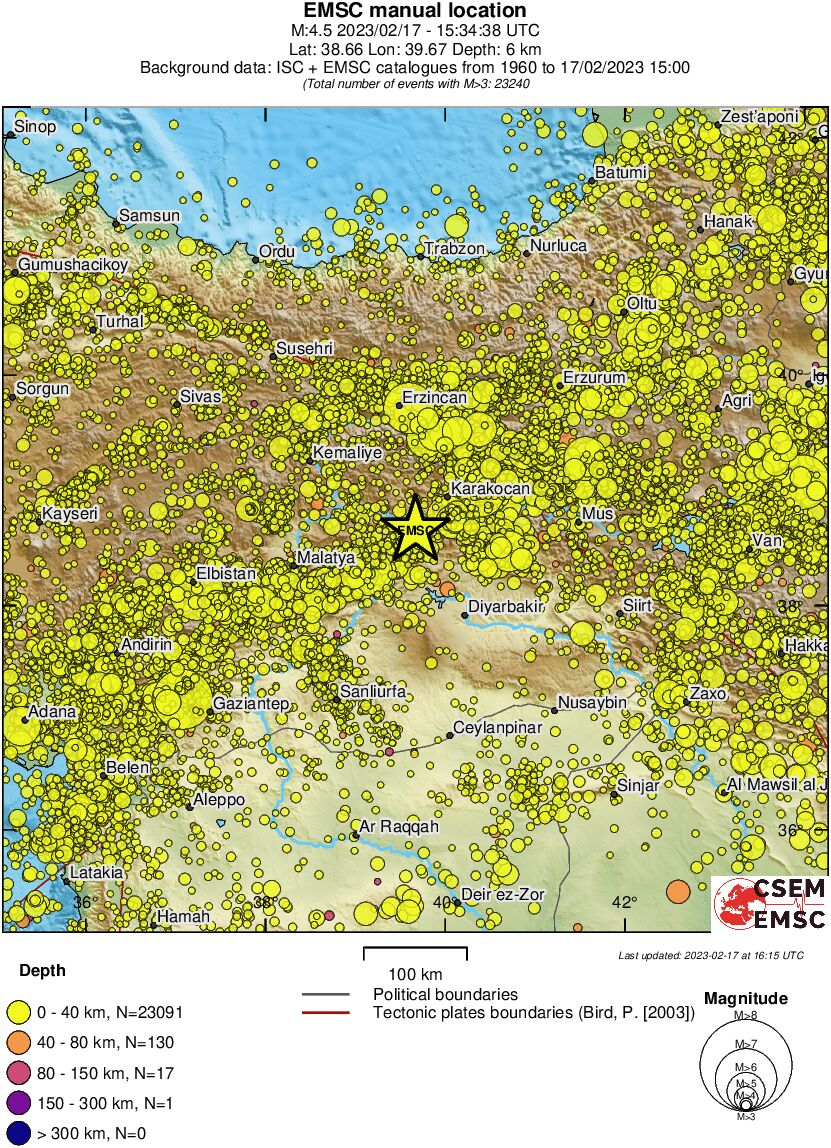 regional historical seismicity