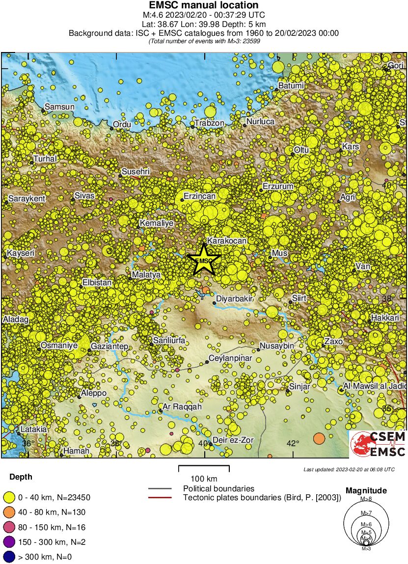 regional historical seismicity