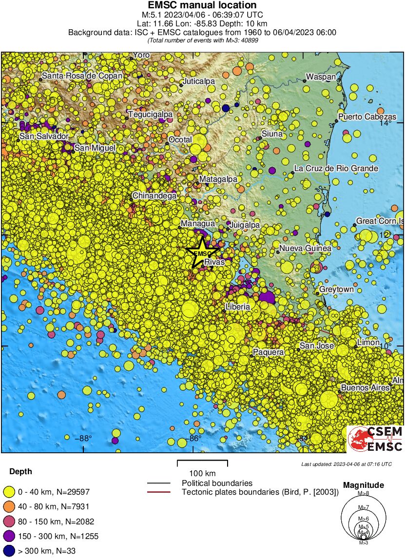 regional historical seismicity