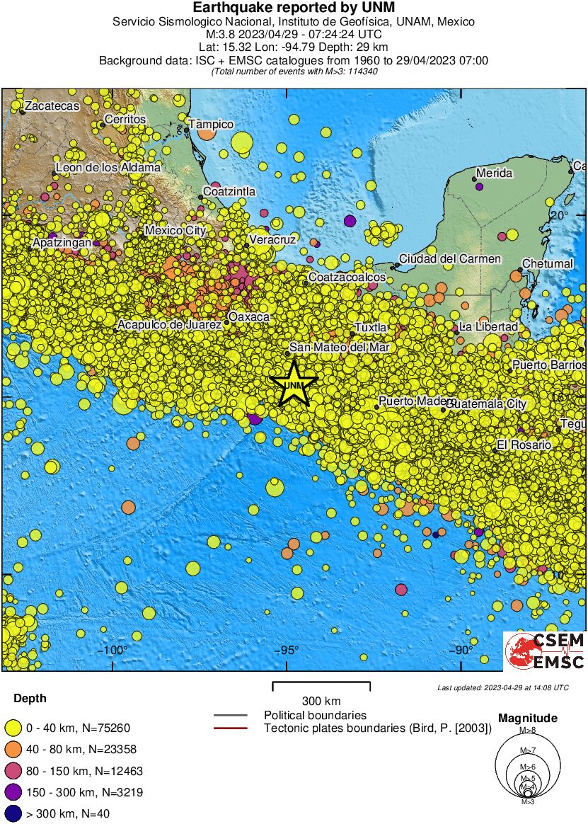wide historical seismicity
