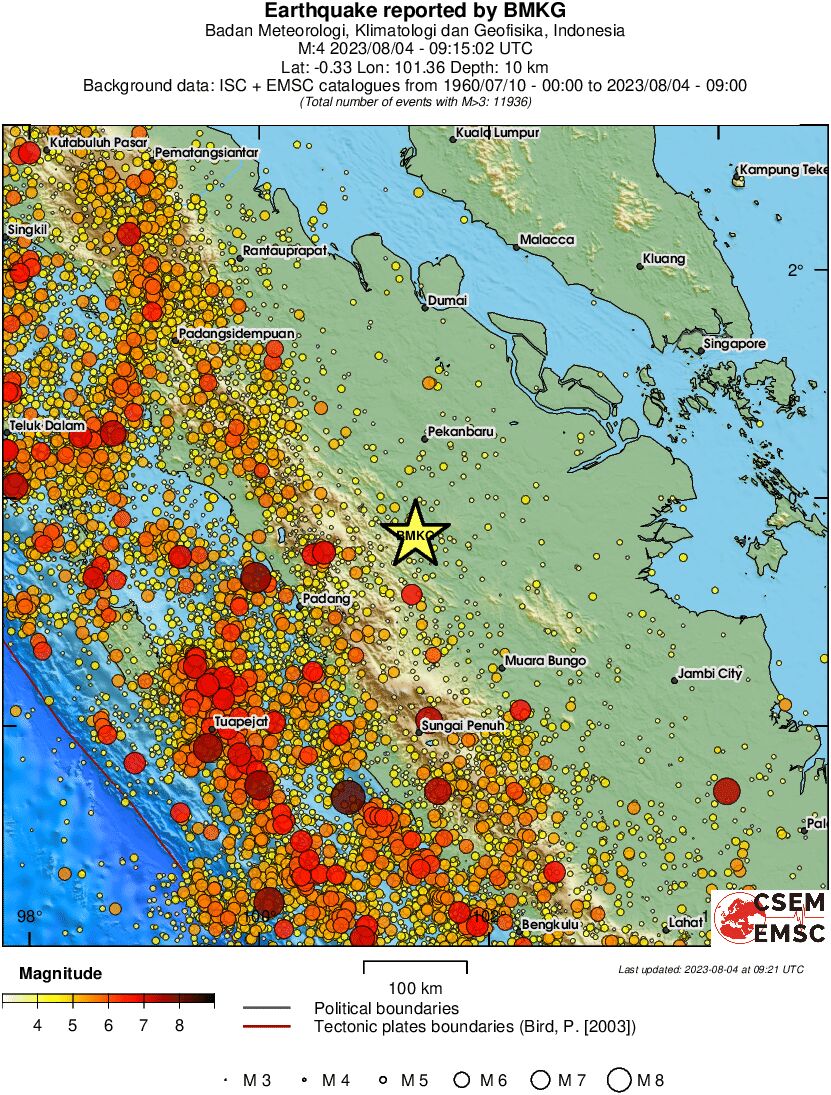regional magnitude historical seismicity