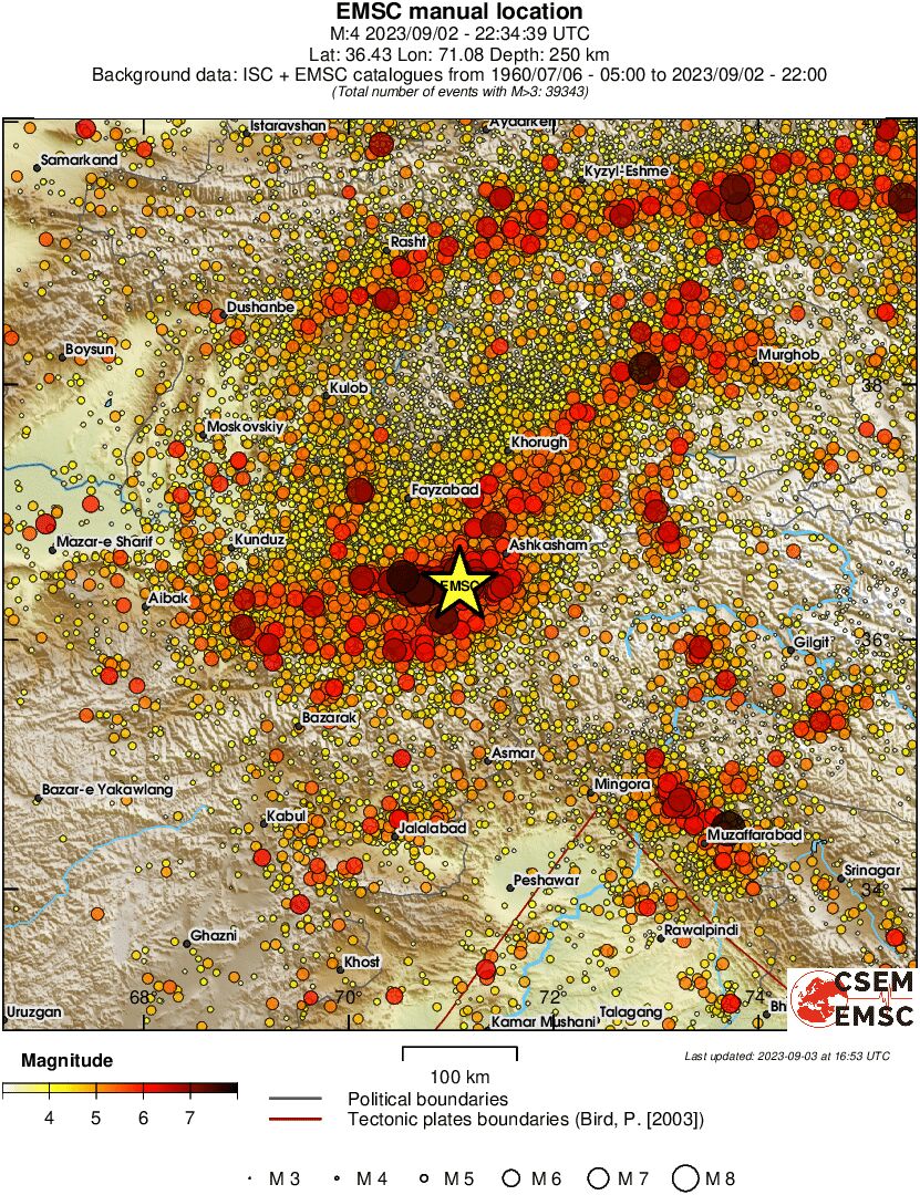 regional magnitude historical seismicity