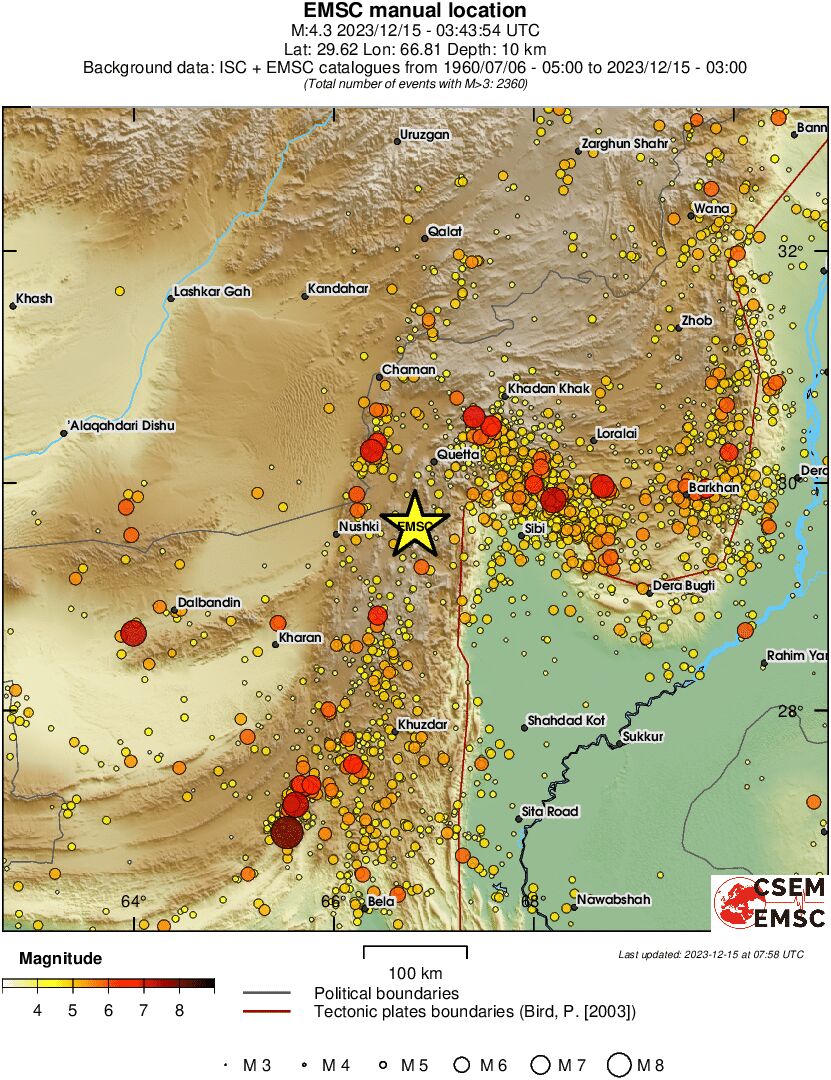regional magnitude historical seismicity
